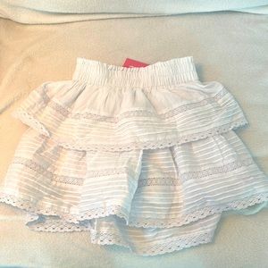 Tiered Ruffle Lace Skirt
White
*